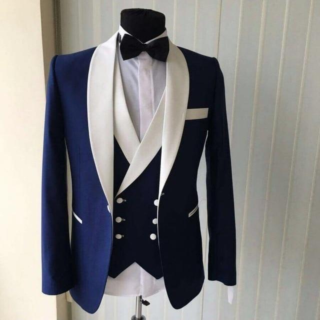 Formal Men Suit - Slim Fit Designer Suit with Vest - 3Pcs-Black-XS-JadeMoghul Inc.