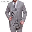 Formal Men Suit - Slim Fit Designer Suit with Vest - 3Pcs-Gray-XS-JadeMoghul Inc.
