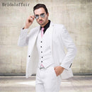 Formal Men Suit - Slim Fit Designer Suit with Vest - 3Pcs-white-XS-JadeMoghul Inc.