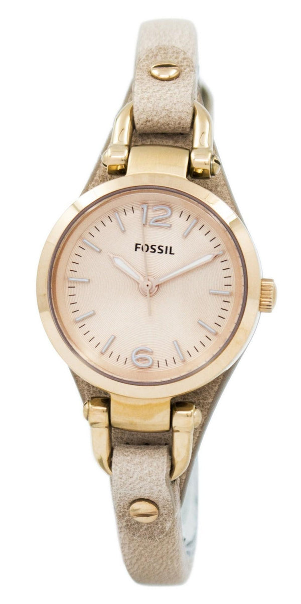 Fossil Georgia Mini Rose Dial Sand Leather Strap ES3262 Women's Watch-Branded Watches-JadeMoghul Inc.