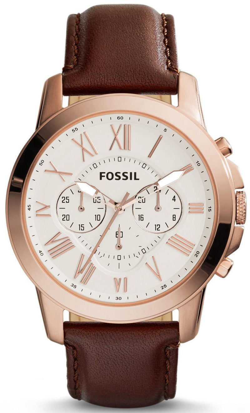 Fossil Grant Chronograph Brown Leather FS4991 Men's Watch-Branded Watches-JadeMoghul Inc.