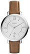 Fossil Jacqueline Silver Dial Tan Leather Strap ES3708 Women's Watch-Branded Watches-JadeMoghul Inc.