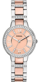 Fossil Virginia Rose Dial Crystal Two-tone ES3405 Women's Watch-Branded Watches-JadeMoghul Inc.
