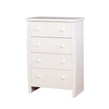 Four Drawer Solid Wood Chest with Round Pull Out Knobs, White-Cabinet and Storage chests-White-Solid Wood Wood Veneer-JadeMoghul Inc.