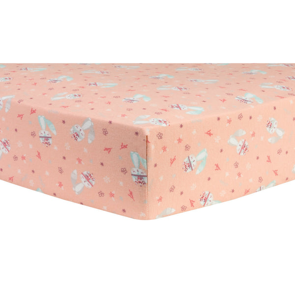 Fox and Flowers Deluxe Flannel Fitted Crib Sheet-WHIM-G-JadeMoghul Inc.
