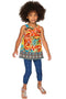 Fox Emily Sleeveless Dressy Top - Mommy & Me-Fox-18M/2-Orange/Green-JadeMoghul Inc.