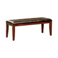Foxville Transitional Bench, Cherry-Accent and Storage Benches-Cherry-Leatherette Solid Wood Wood Veneer & Others-JadeMoghul Inc.