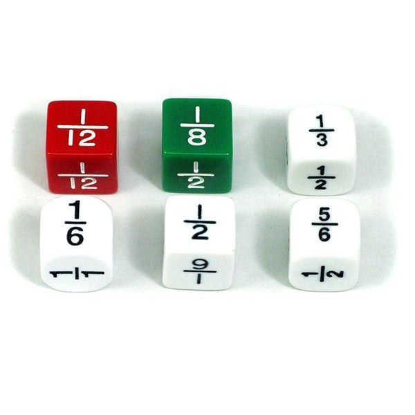 FRACTION DICE SET OF 6-Toys & Games-JadeMoghul Inc.