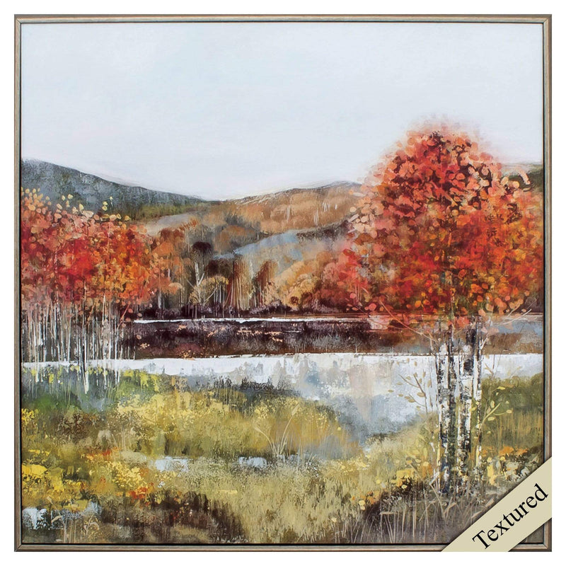 Frames Acrylic Picture Frames - 25" X 25" Champagne Frame Autumn Breeze I HomeRoots
