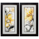 Frames Big Picture Frames - 14" X 26" Brown Frame Golden Flower (Set of 2) HomeRoots