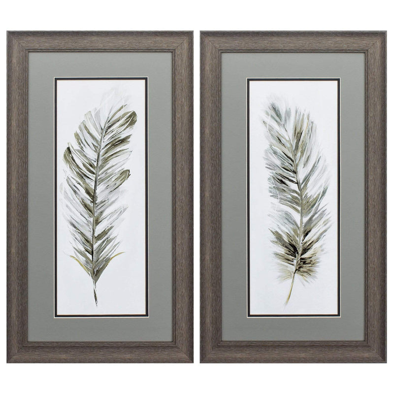 Frames Big Picture Frames - 15" X 27" Distressed Wood Toned Frame Plume Neutral (Set of 2) HomeRoots