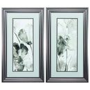 Frames Big Picture Frames - 15" X 27" Gunmetal Gray Frame Abstract Flower (Set of 2) HomeRoots