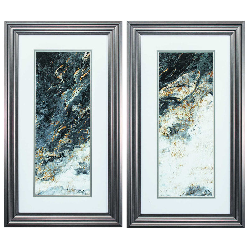 Frames Big Picture Frames - 15" X 27" Gunmetal Gray Frame Stormy Weather (Set of 2) HomeRoots