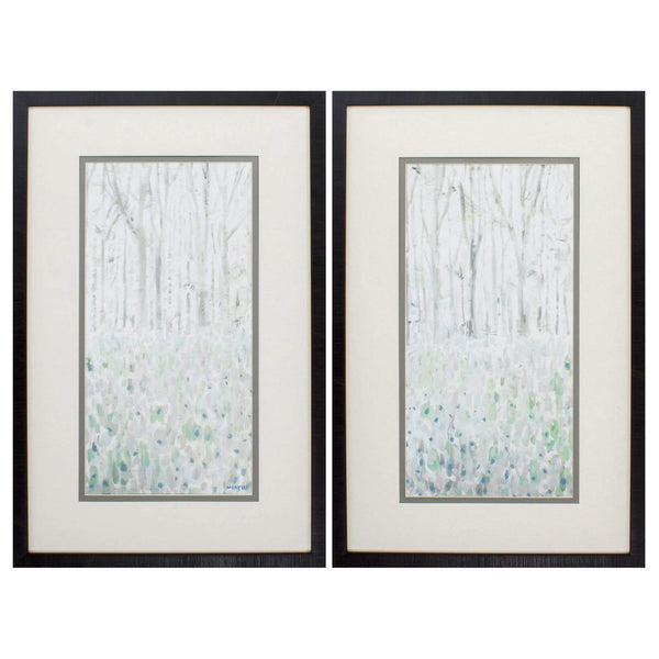 Frames Big Picture Frames - 22" X 34" Brown Frame Birchwood Trees (Set of 2) HomeRoots