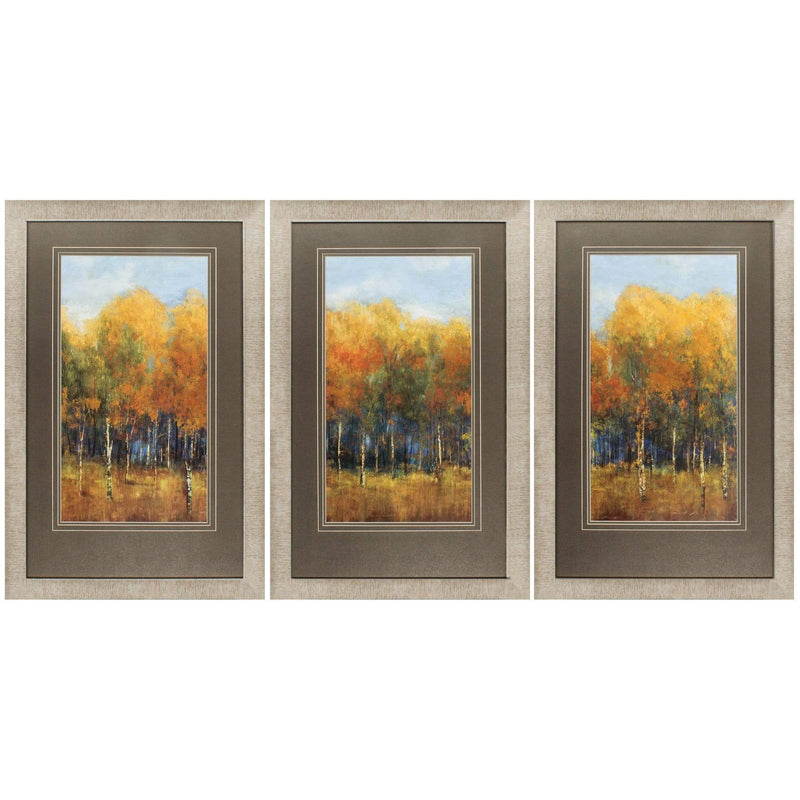 Frames Big Picture Frames - 23" X 36" Champagne Gold Color Frame Violet Landscape (Set of 3) HomeRoots