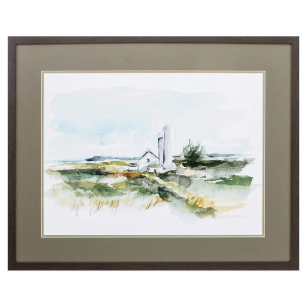 Frames Big Picture Frames - 32" X 26" Brown Frame Rural Plein Air I HomeRoots