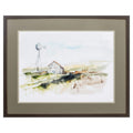 Frames Big Picture Frames - 32" X 26" Brown Frame Rural Plein Air II HomeRoots