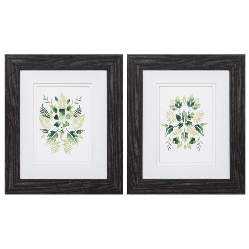 Frames Black Picture Frames 10" X 12" Distressed Black Frame Verdant Vignette (Set of 2) 5110 HomeRoots