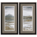 Frames Cheap Picture Frames - 14" X 26" Brushed Silver Frame Illusion In Neutral (Set of 2) HomeRoots