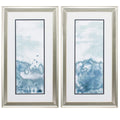 Frames Cheap Picture Frames - 15" X 27" Brushed Silver Frame Sea Spray Horizon (Set of 2) HomeRoots