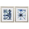 Frames Cheap Picture Frames - 19" X 22" Brushed Silver Frame Green & Blue Shibori (Set of 2) HomeRoots