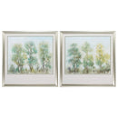 Frames Cheap Picture Frames - 30" X 30" Brushed Silver Frame Muted Trees (Set of 2) HomeRoots