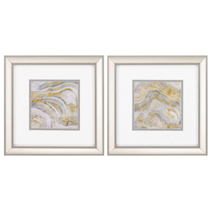 Frames Christmas Picture Frame - 12" X 12" Champagne Gold Color Frame Agate Allure (Set of 2) HomeRoots