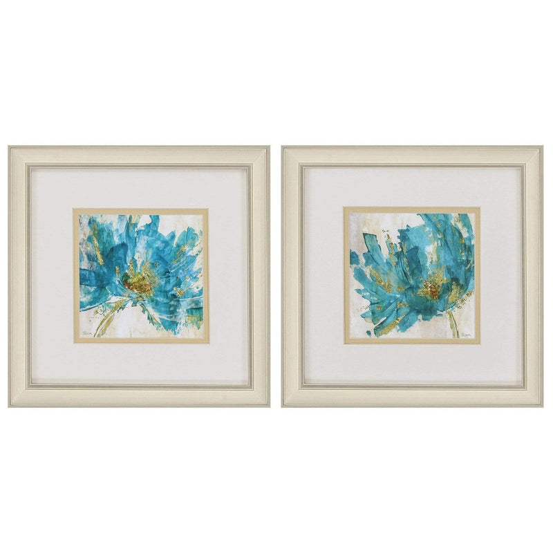 Frames Christmas Picture Frame - 12" X 12" Champagne Gold Color Frame Blue Infusion (Set of 2) HomeRoots
