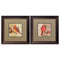 Frames Christmas Picture Frame - 13" X 13" Brown Frame Red Bird (Set of 2) HomeRoots