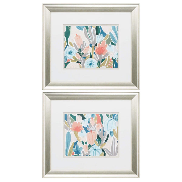 Frames Collage Picture Frames - 18" X 16" Brushed Silver Frame Meadow Gala (Set of 2) HomeRoots