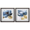 Frames Collage Picture Frames - 18" X 18" Brushed Silver Frame Blue Note (Set of 2) HomeRoots