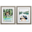 Frames Cute Picture Frames - 19" X 23" Woodtoned Frame Lake Views (Set of 2) HomeRoots