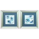 Frames Digital Picture Frame - 13" X 13" Brushed Silver Frame Indigo Garden (Set of 2) HomeRoots