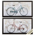 Frames DIY Picture Frame - 26" X 14" Brushed Silver Frame Bicycle (Set of 2) HomeRoots