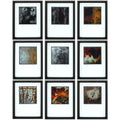 Frames Family Picture Frames - 14" X 18" Brushed Silver Frame Burnished (Set of 9) HomeRoots