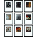 Frames Family Picture Frames - 14" X 18" Brushed Silver Frame Burnished (Set of 9) HomeRoots