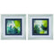 Frames Family Picture Frames - 22" X 22" Silver Frame Blue Green Inspire (Set of 2) HomeRoots