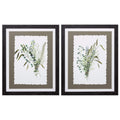 Frames Hanging Picture Frames - 20" X 25" Distressed Black Frame Green Bouquet (Set of 2) HomeRoots