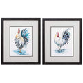 Frames Hanging Picture Frames - 21" X 25" Distressed Black Frame Rooster Splash (Set of 2) HomeRoots