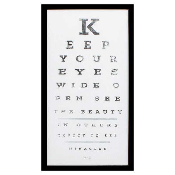Frames Hobby Lobby Picture Frames - 13" X 25" Silver Frame Eye Chart II HomeRoots