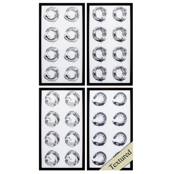 Frames Large Picture Frames - 14" X 26" Silver Frame Cosmic Rings (Set of 4) HomeRoots