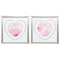 Frames Large Picture Frames - 21" X 21" Brushed Silver Frame Heart Of Roses (Set of 2) HomeRoots