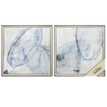 Frames Large Picture Frames - 21" X 21" Silver Frame Cool Neutral Loops (Set of 2) HomeRoots
