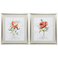 Frames Large Picture Frames - 24" X 28" Brushed Silver Frame Peony Poppy (Set of 2) HomeRoots
