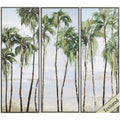 Frames Modern Picture Frames - 12" X 34" Woodtoned Frame Palm Breeze (Set of 3) HomeRoots