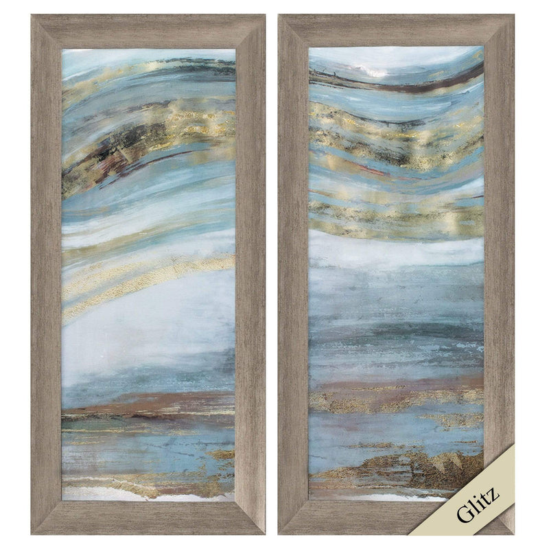 Frames Modern Picture Frames - 16" X 36" Champagne Color Frame Gold Swirl (Set of 2) HomeRoots