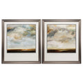 Frames Modern Picture Frames - 27" X 31" Gunmetal Gray Frame Roaming Moorlands (Set of 2) HomeRoots