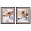Frames Multi Picture Frames - 23" X 27" Brushed Silver Frame Watercolor Poppy (Set of 2) HomeRoots