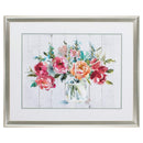 Frames Multi Picture Frames - 33" X 27" Brushed Silver Frame My Summer Garden II HomeRoots