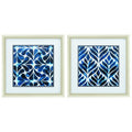 Frames Painting Picture Frames - 21" X 21" Champagne Gold Color Frame Cobalt Watercolor (Set of 2) HomeRoots